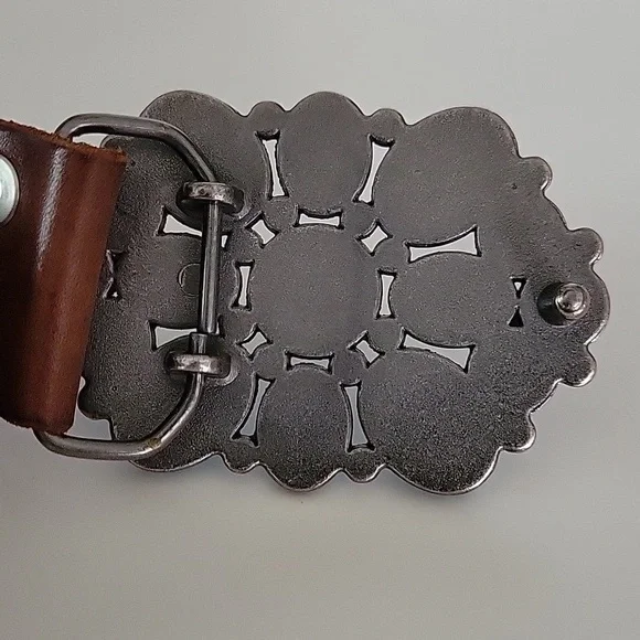 American Eagle Outfitters AEO Turquoise And Brown Leather Belt Sz Xl - Picture 2 of 11